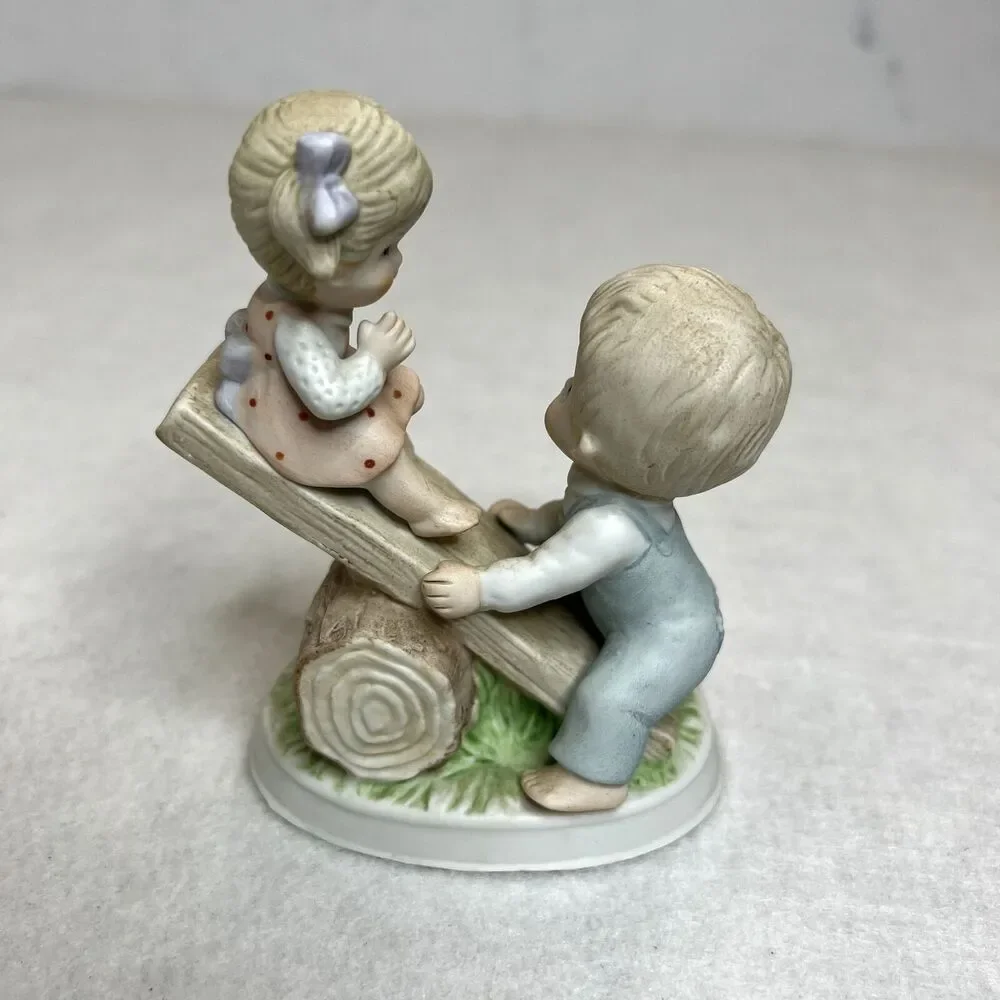 Vintage Seesaw Children Playing Figurine